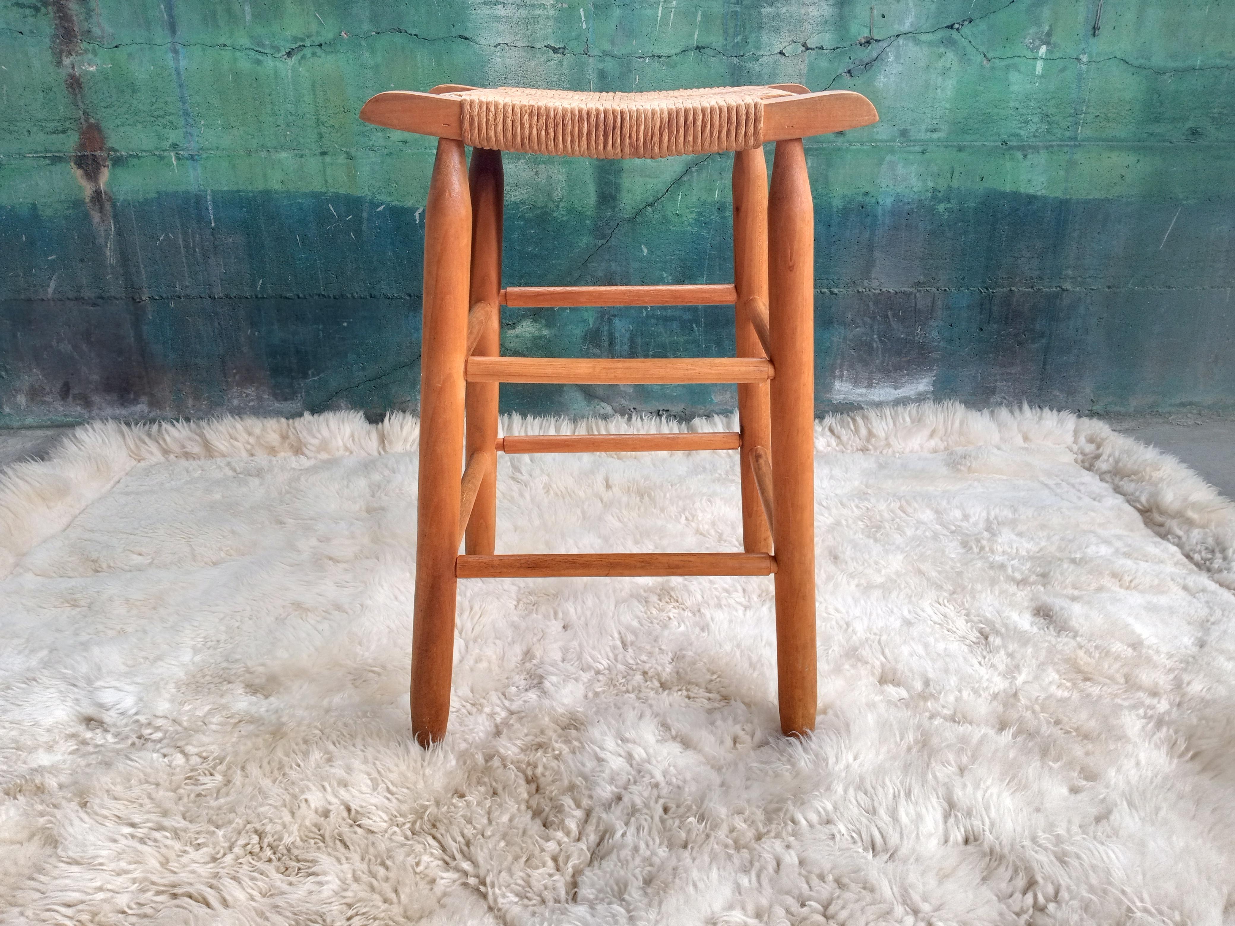 Paire de tabourets en corde danois du milieu du siècle 1960 -- 2 Pieces en vente 4