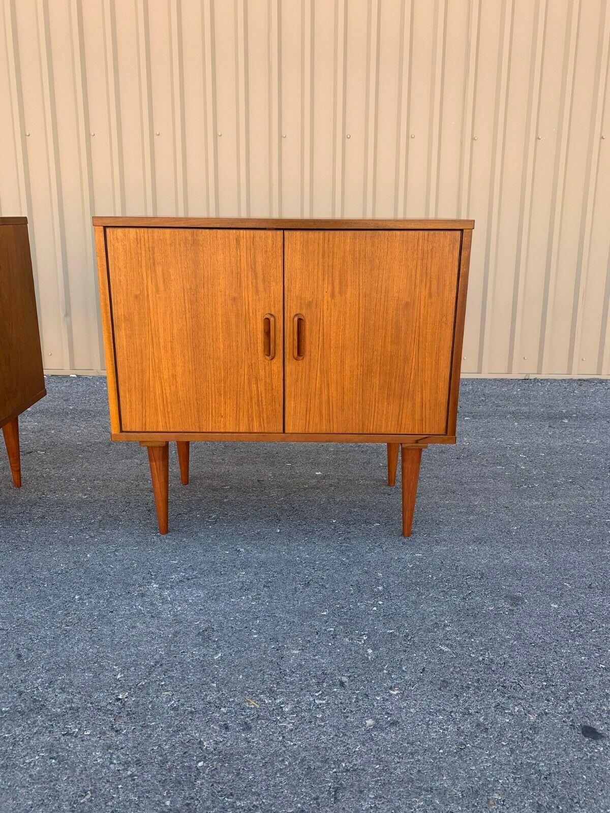 Teak Pair of 1960's Mid Century Danish Modern Cabinets by Regner Christensen