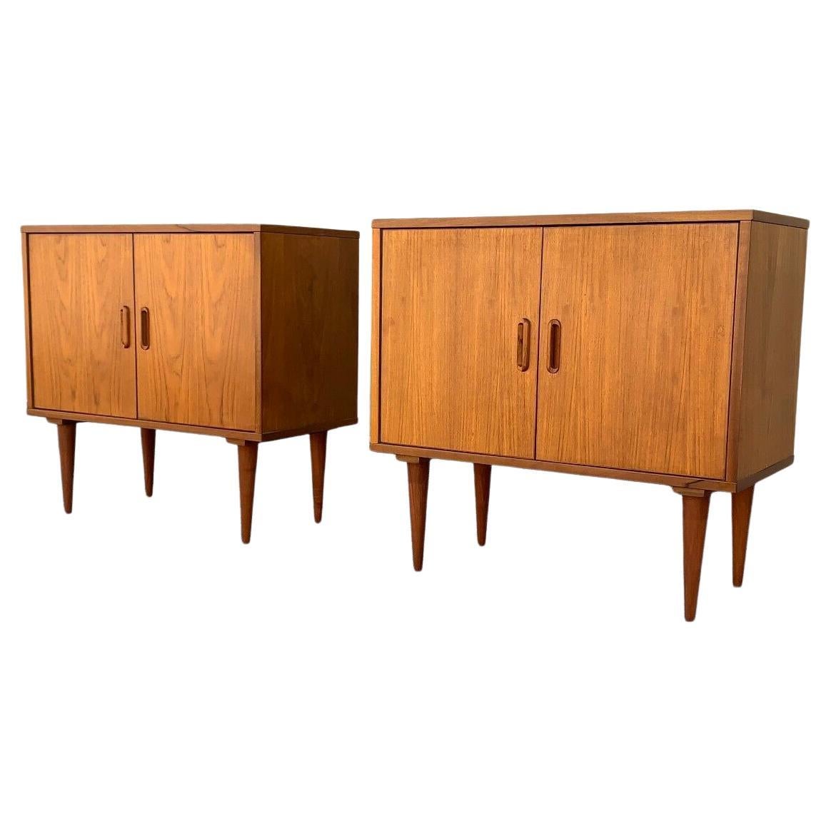 Pair of 1960's Mid Century Danish Modern Cabinets by Regner Christensen