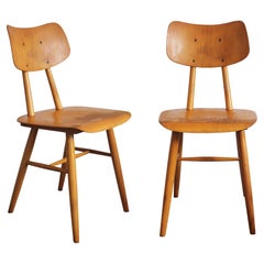 Vintage Pair of 1960's Mid Century Dining Chairs by TON