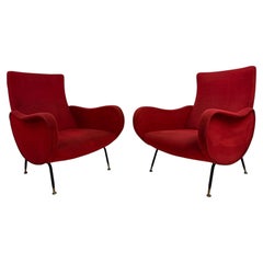 Pareja de sillones italianos de mediados de siglo de 1960