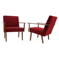 Pareja de sillones de haya checoslovacos modernos de mediados de siglo de 1960