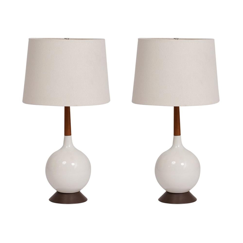 Pair of 1960s Mid-Century Modern Ceramic Table Lamps