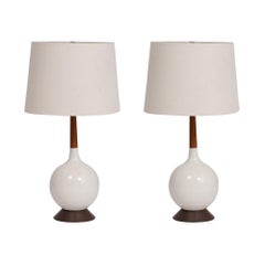 Pair of 1960s Mid-Century Modern Ceramic Table Lamps