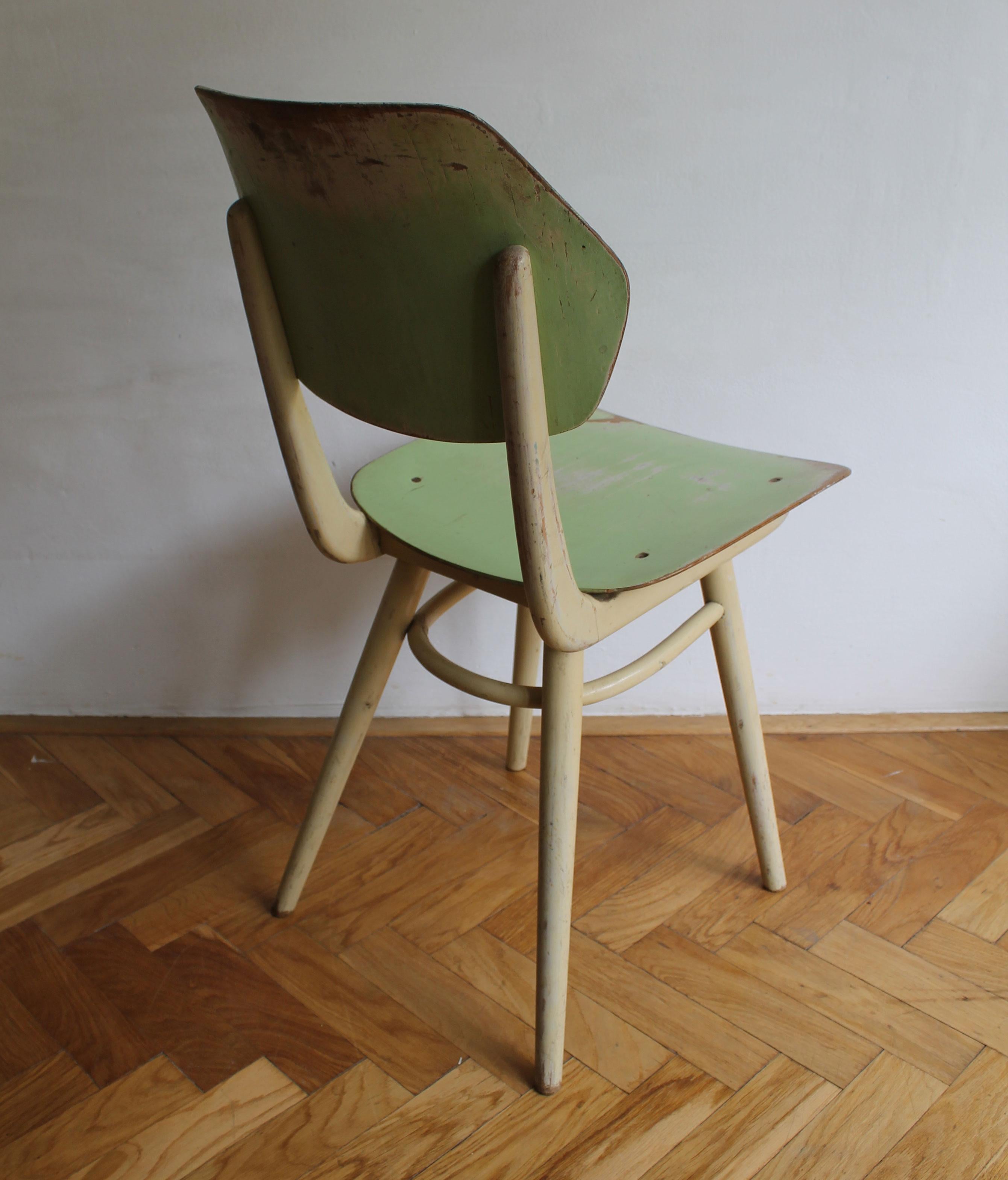 Czech Pair of 1960's Mid Century Modern Dining Chairs by TON For Sale