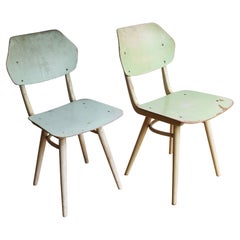 Vintage Pair of 1960's Mid Century Modern Dining Chairs by TON