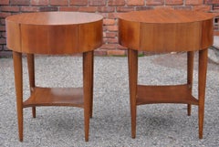 Pair of 1960s Mid-Century Modern Oval End Tables