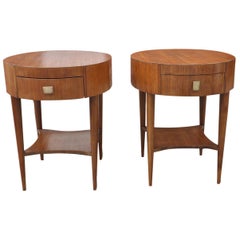 Pair of 1960s Mid-Century Modern Oval End Tables