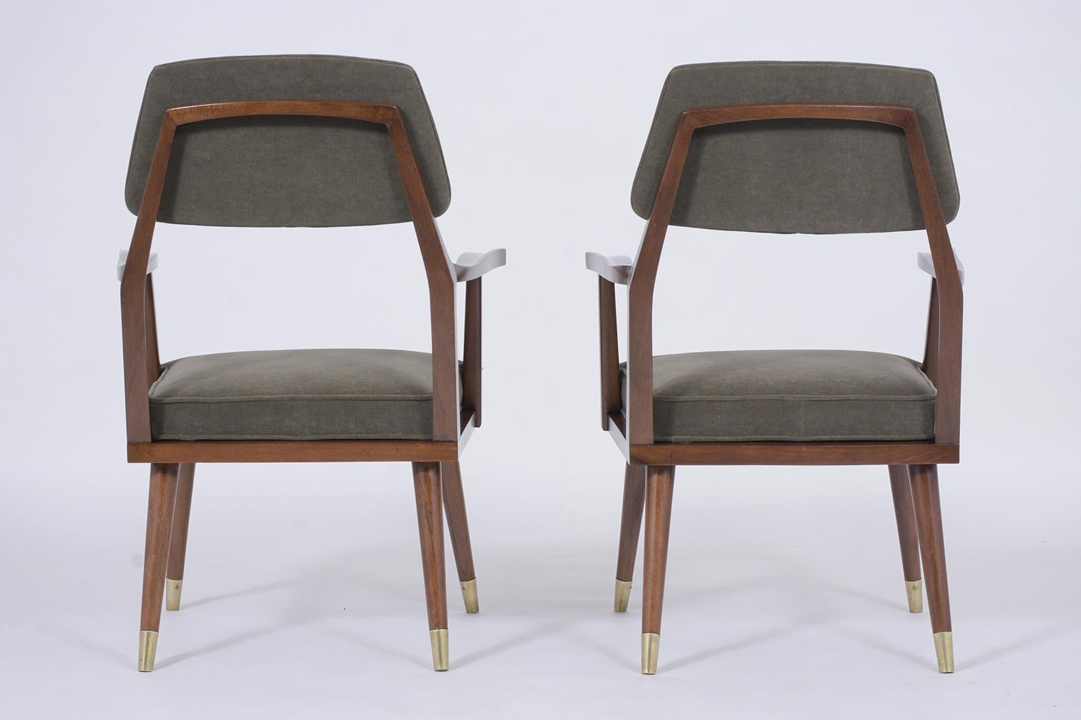 Pair of Vintage 1960's Mid-Century Modern Walnut Armchairs 3