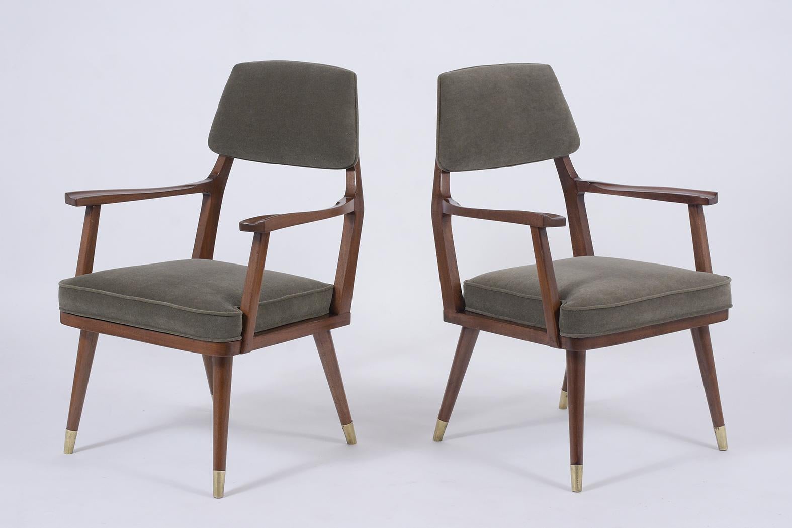 Mid-20th Century Pair of Vintage 1960's Mid-Century Modern Walnut Armchairs