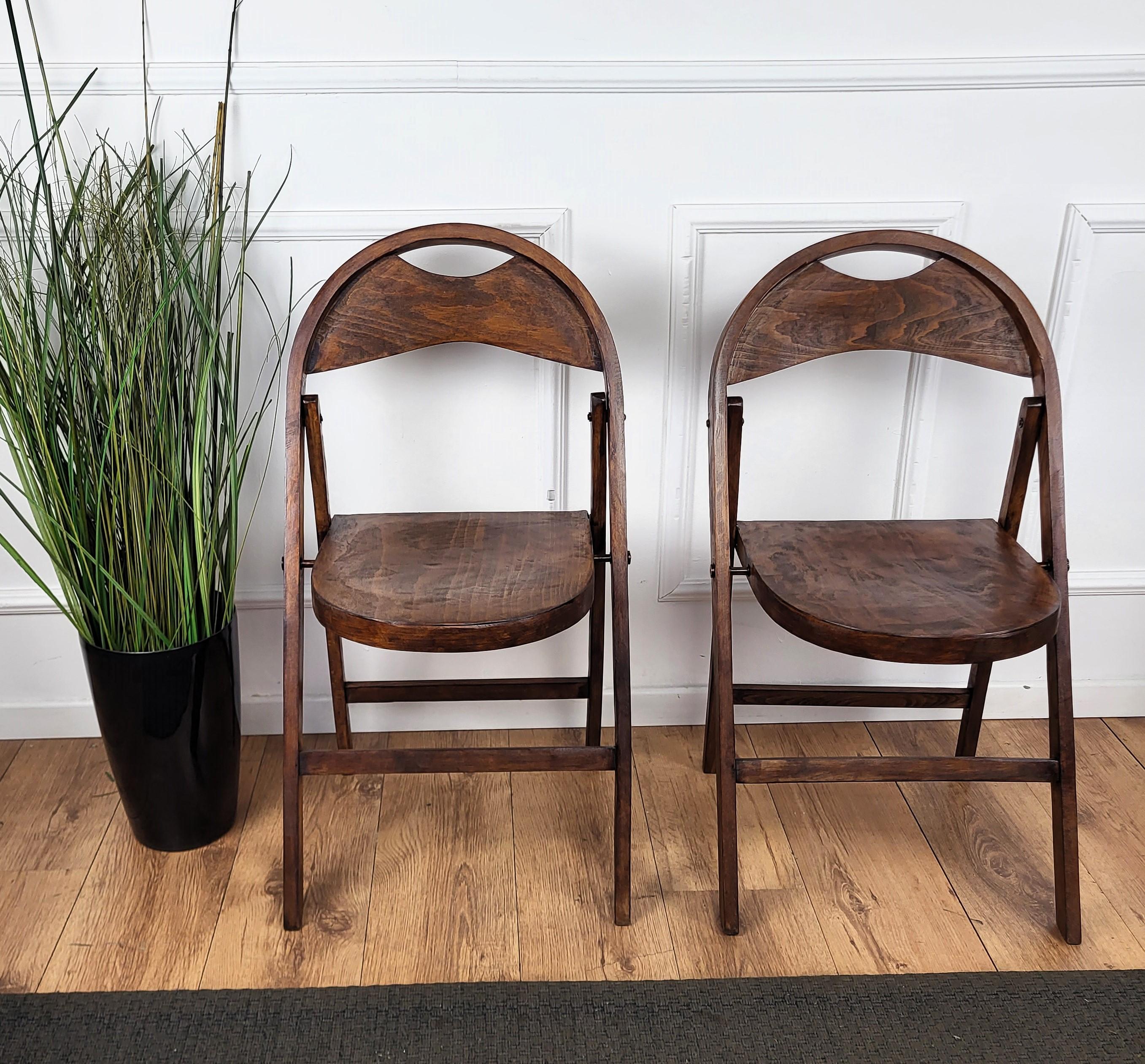 Mid-Century Modern Paire de chaises pliantes en bois I A B 751 du milieu des années 1960  en vente