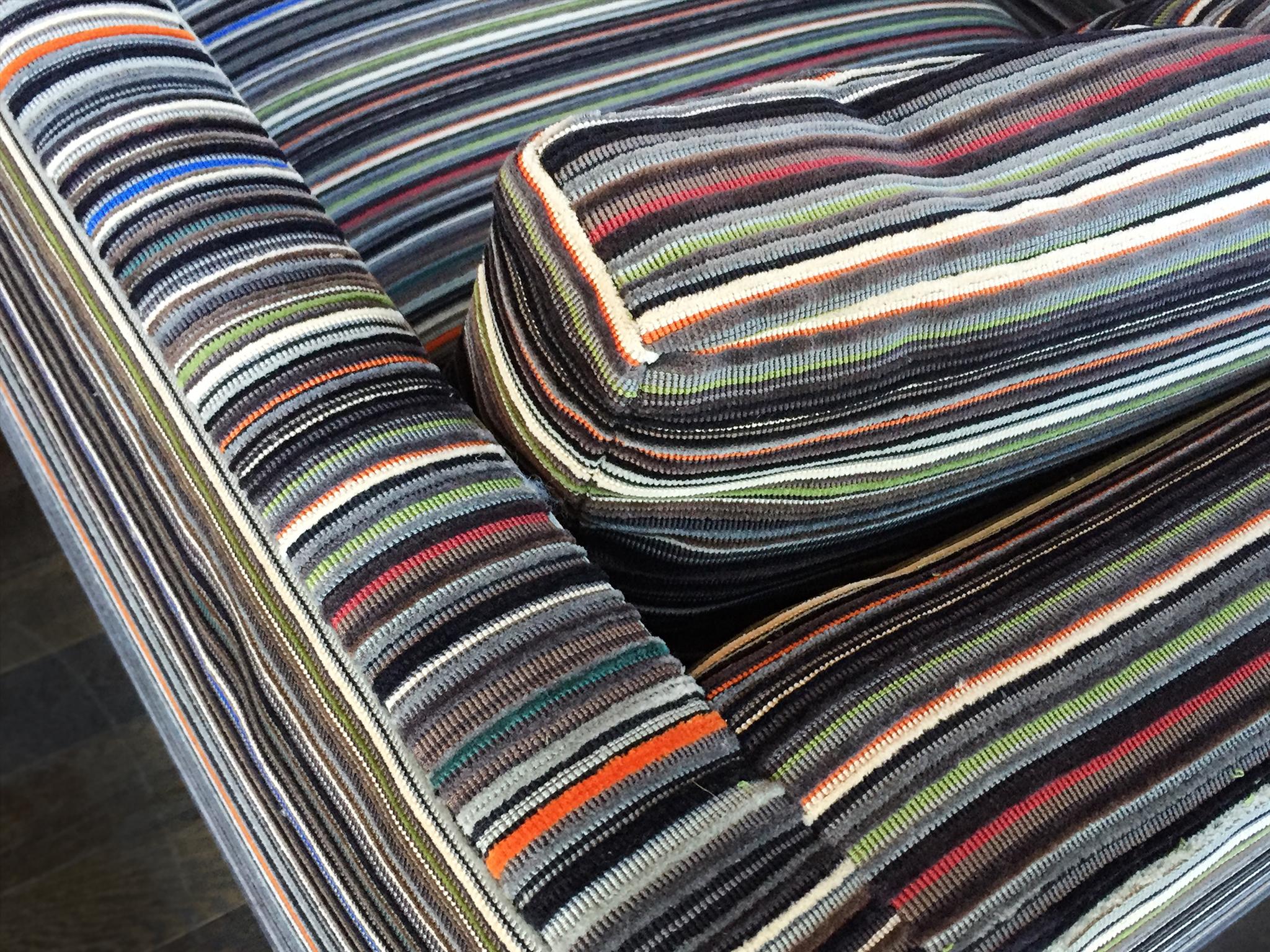 Pair of 1960s Milo Baughman Club Chairs in Paul Smith Fabric 3