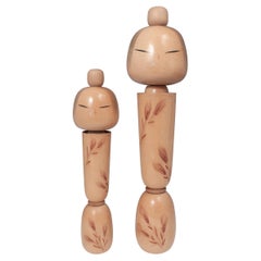 Pair of 1960s Modern Creative Kokeshi Dolls by Sadao Kishi, Japan