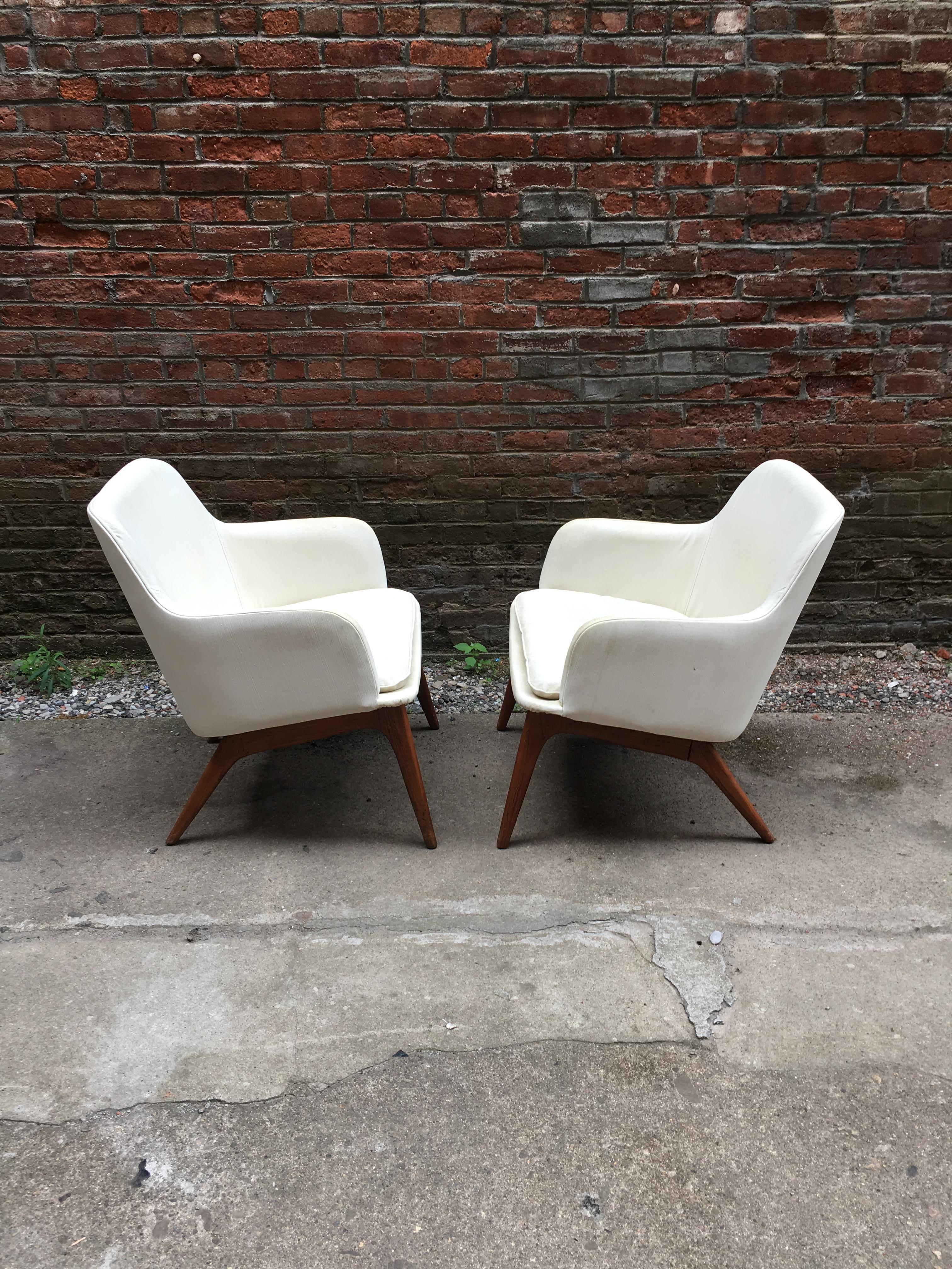 Upholstery Pair of 1960s Modernist Armchairs