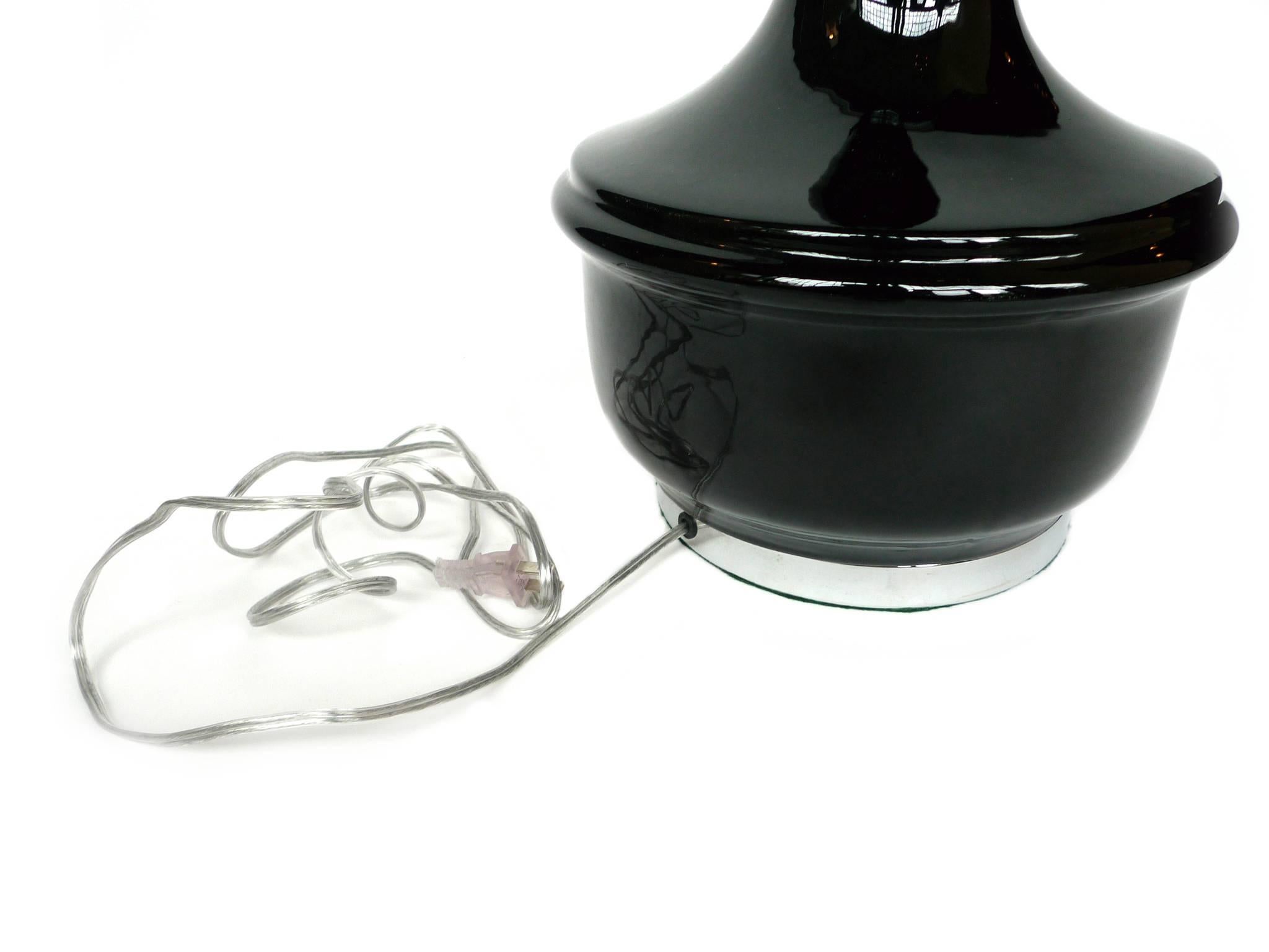 Pair of 1960s Murano Black Ceramic Lamps 1