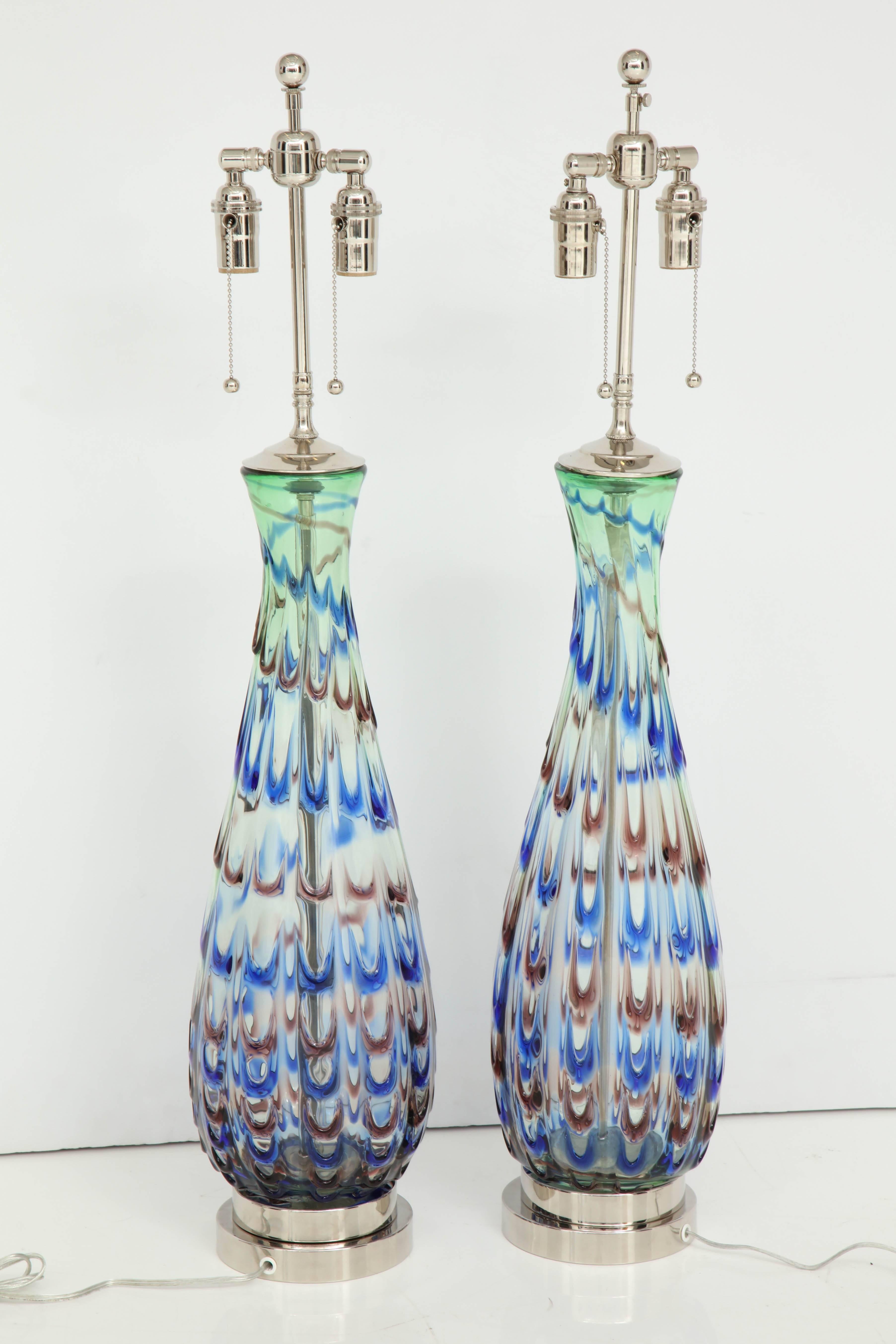 Pair of 1960s Murano Glass Lamps 4