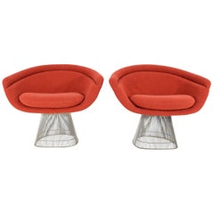 Pair of 1960s Nickel Plated Warren Platner Lounge Chairs