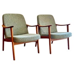 Pair of 1960s Norwegian Teak Lounge Chairs