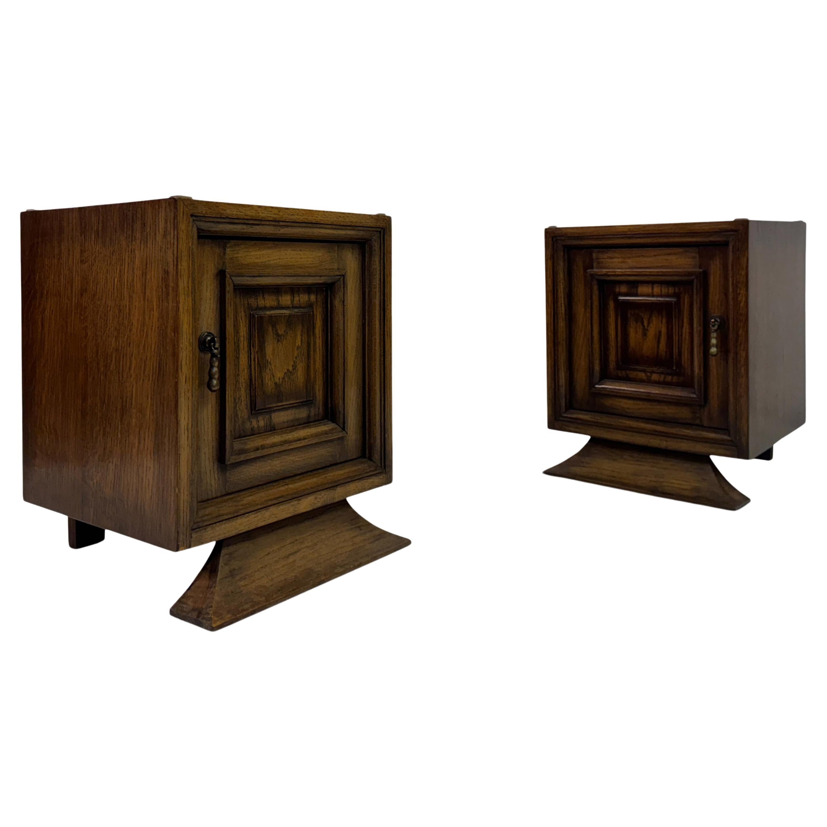 Pair of 1960s Oak Bedside Cabinets