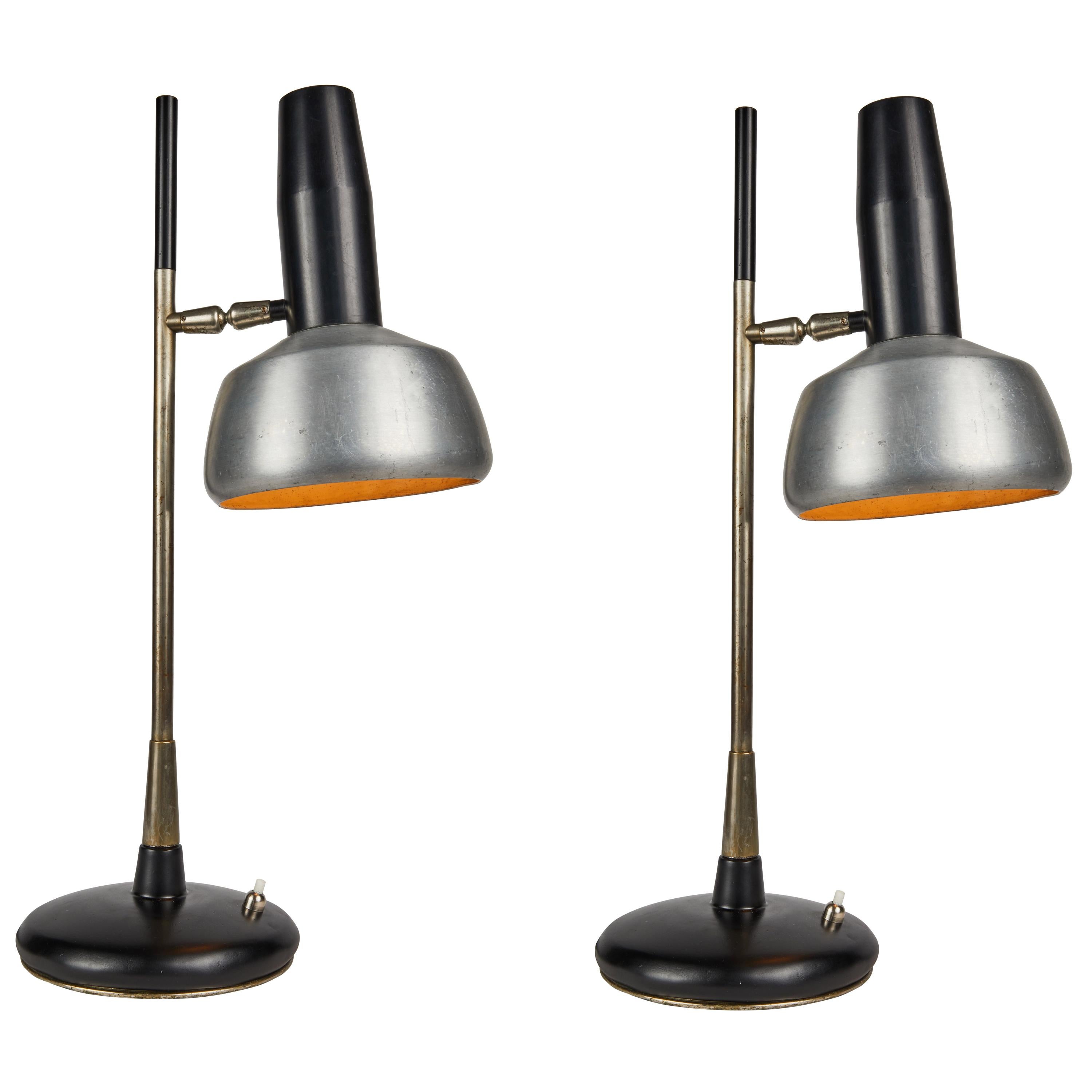 Pair of 1960s Oscar Torlasco Table Lamps for Lumi