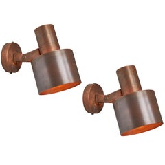 Pair of 1960s Paavo Tynell Copper Wall Lamps for Idman Oy