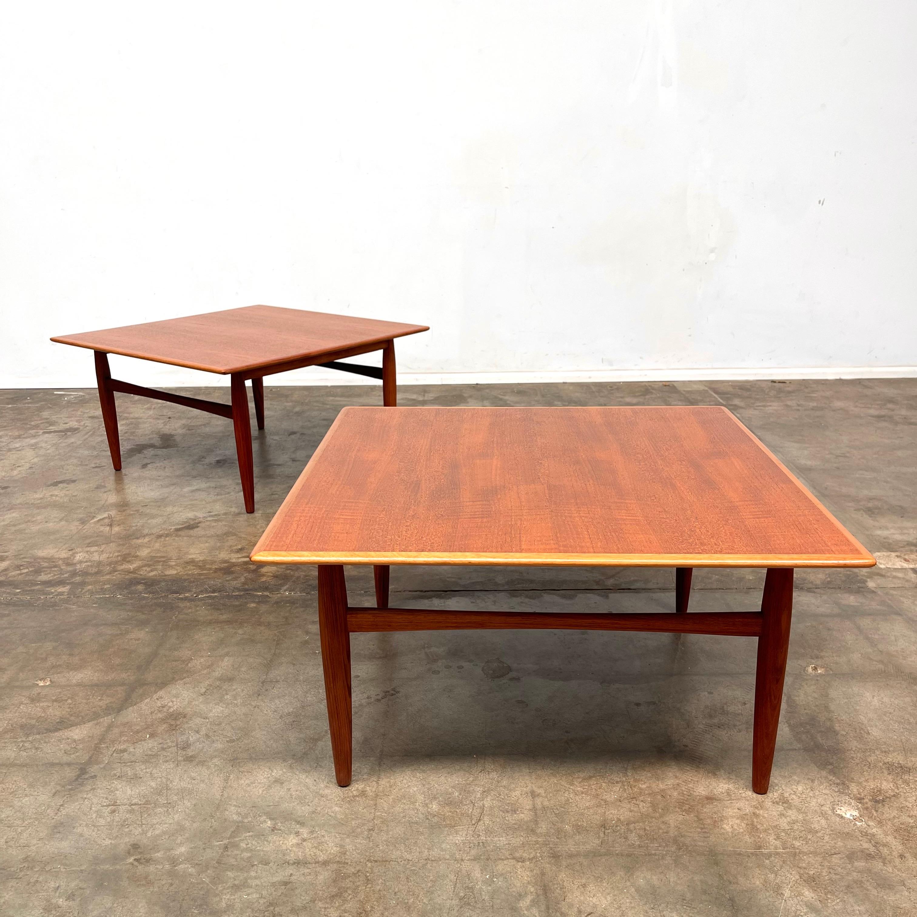 Pair of late 60’s Parker Nordic coffee tables. Freshly restored with three coats of Whittle Wax hardwax oil. 

H 41cm, W 78cm

Please reach out if you would prefer just one of the coffee tables

Pickup Bellambi Wollongong or delivery available 
