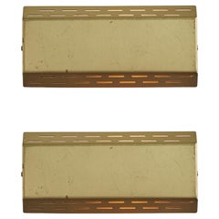 Pair of 1960s Perforated Brass & Metal Wall Lamps for Falkenbergs Belysning