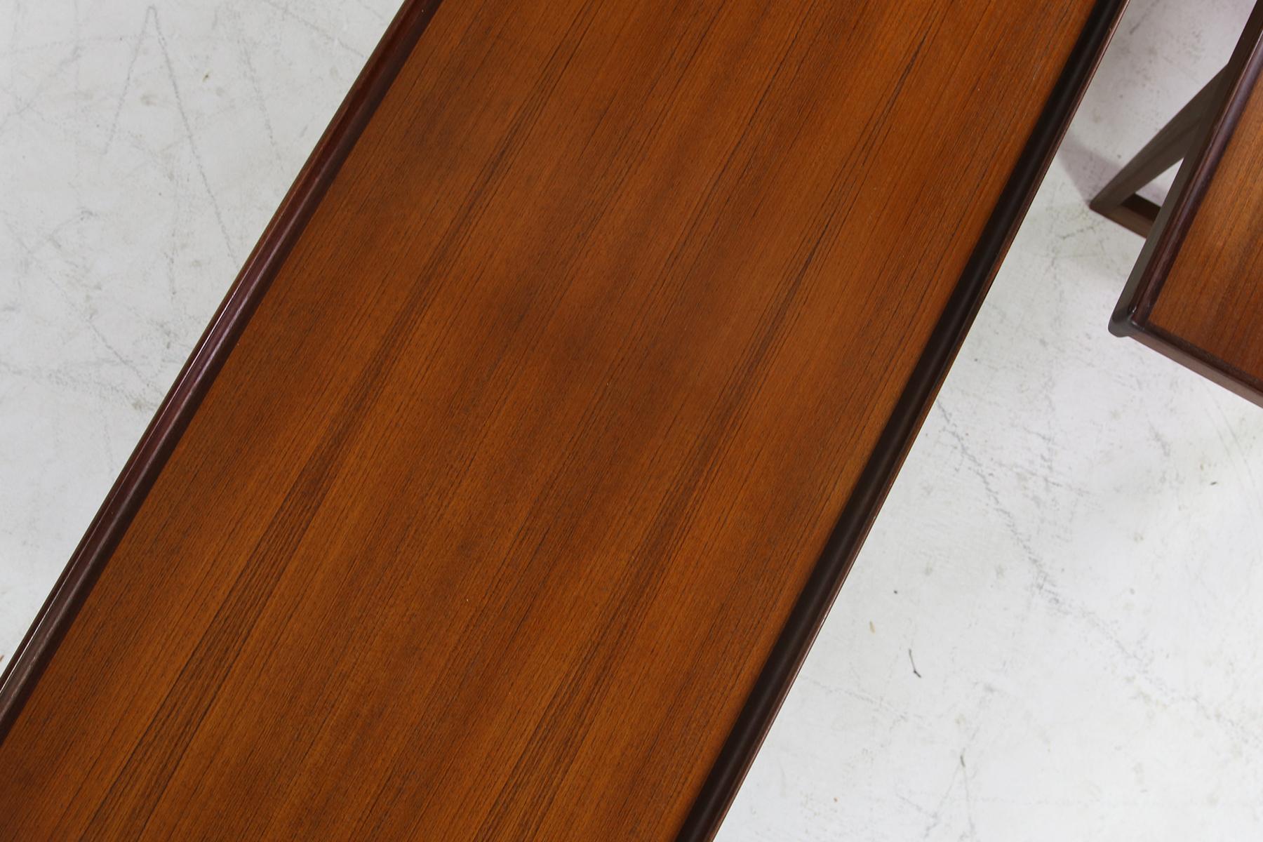 Mid-20th Century Pair of 1960s Peter Lovig Nielsen Table or Bench in Teak, Danish Modern Design