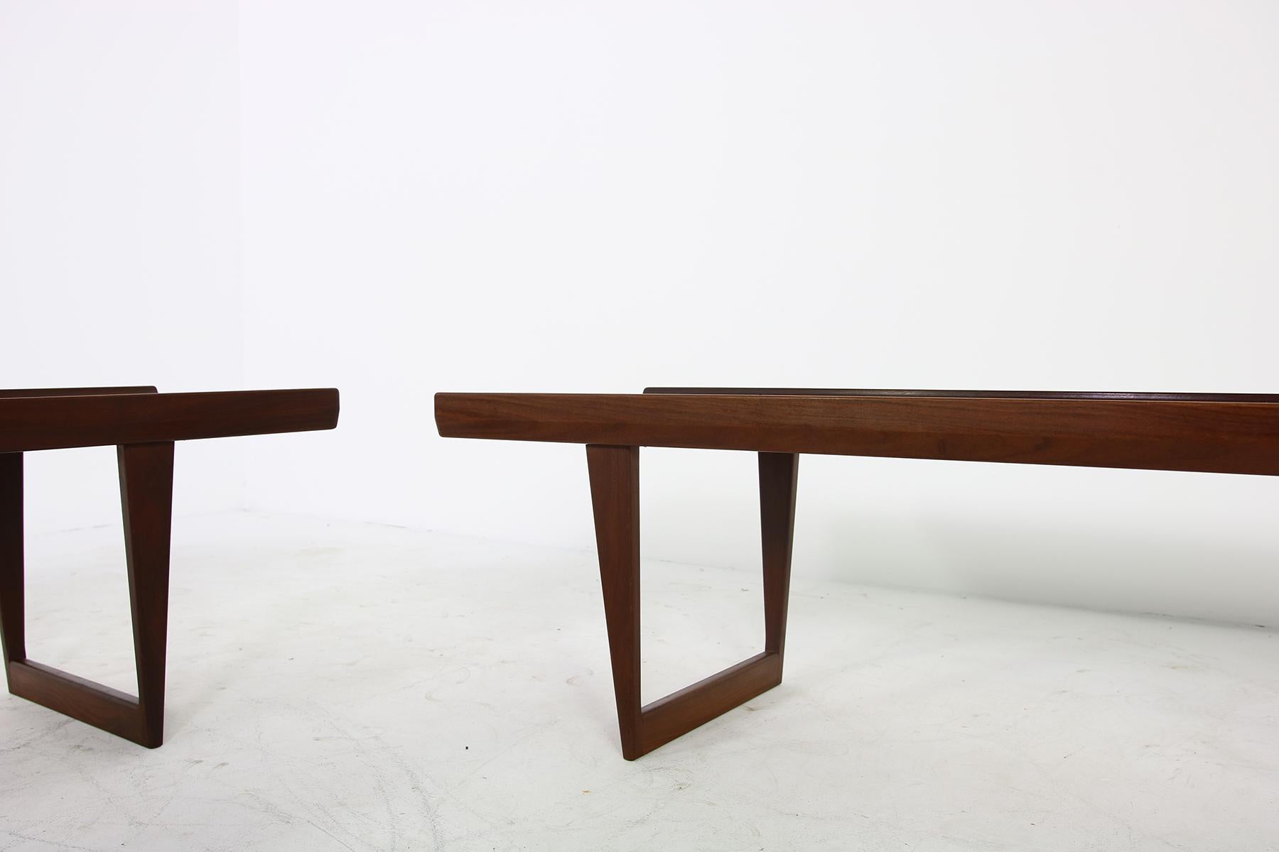 Pair of 1960s Peter Lovig Nielsen Table or Bench in Teak, Danish Modern Design 1