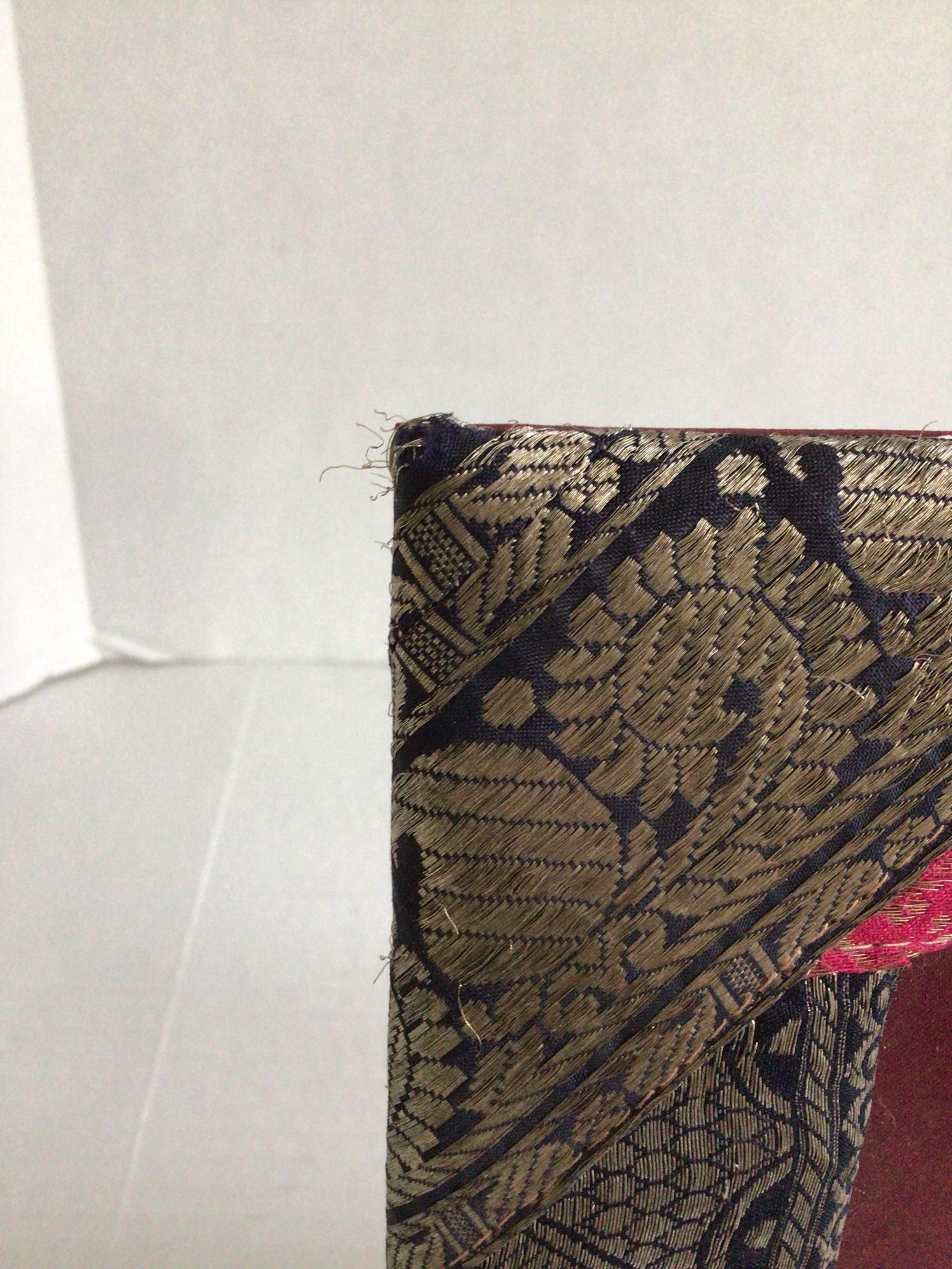 Pair of 1960s Picture Frames Covered in Brocade Fabric For Sale 11