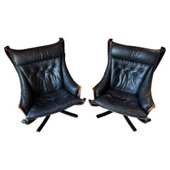 Pair of 1960s Poltrona Frau Leather Chairs