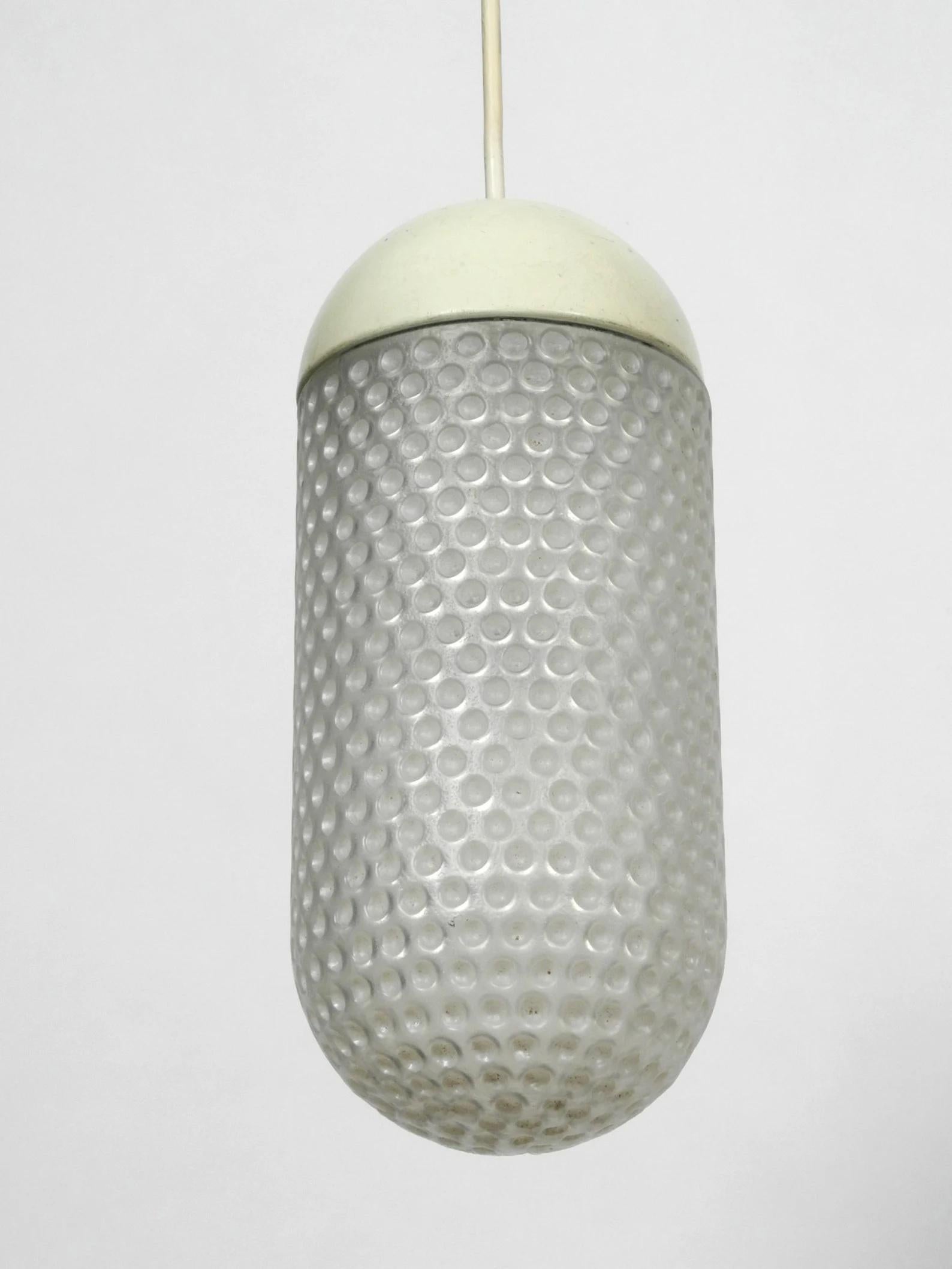 Aluminum Pair of 1960s Putzler Glass Pendant Lamps in Space Age Design For Sale
