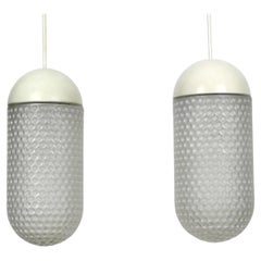 Pair of 1960s Putzler Glass Pendant Lamps in Space Age Design
