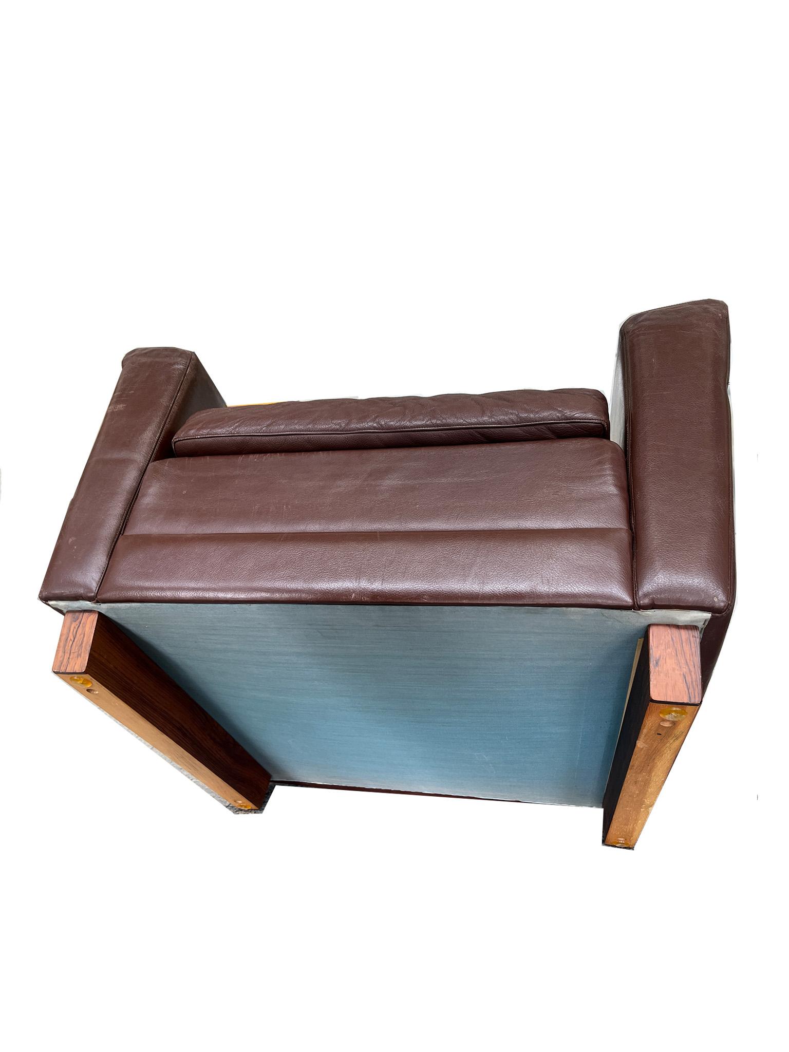 Pair of 1960s Rosewood and Leather Armchairs by Georg Thams For Sale 1