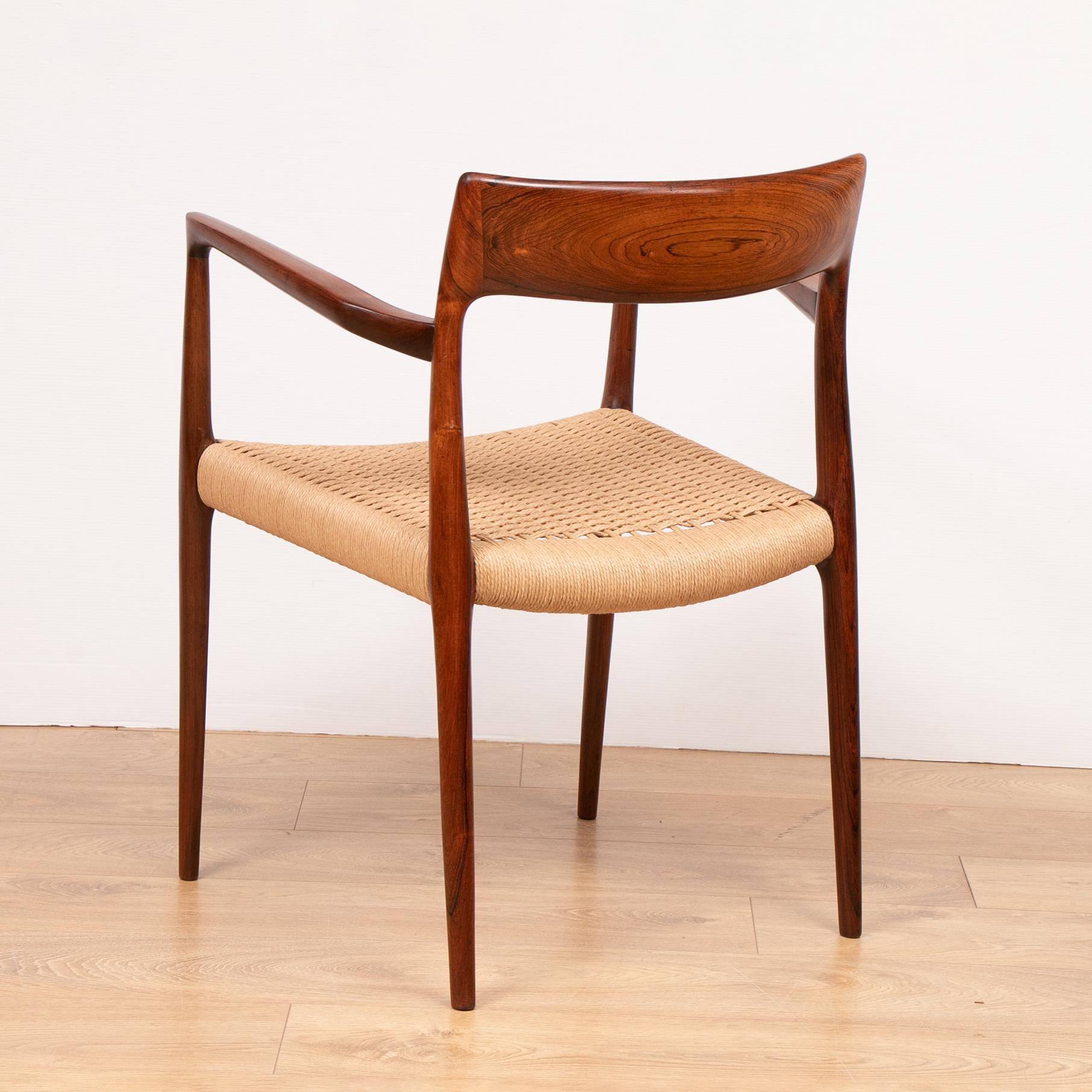 Danish Pair of 1960s Rosewood Niels Moller Model 57 Armchairs J.L. Moller Møbelfabrik