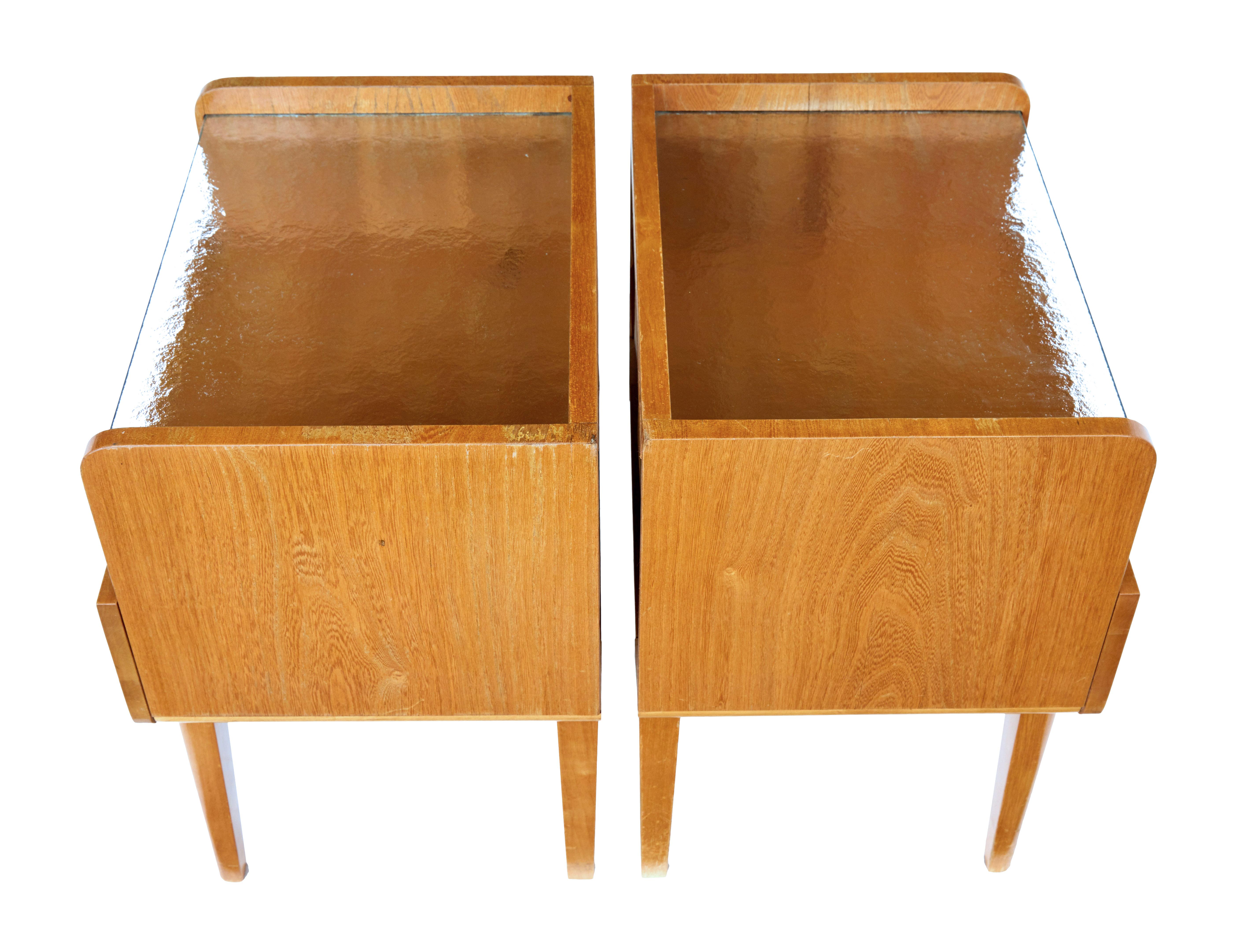 Swedish Pair of 1960s Scandinavian Elm Bedside Tables