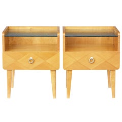 Pair of 1960s Scandinavian Elm Bedside Tables