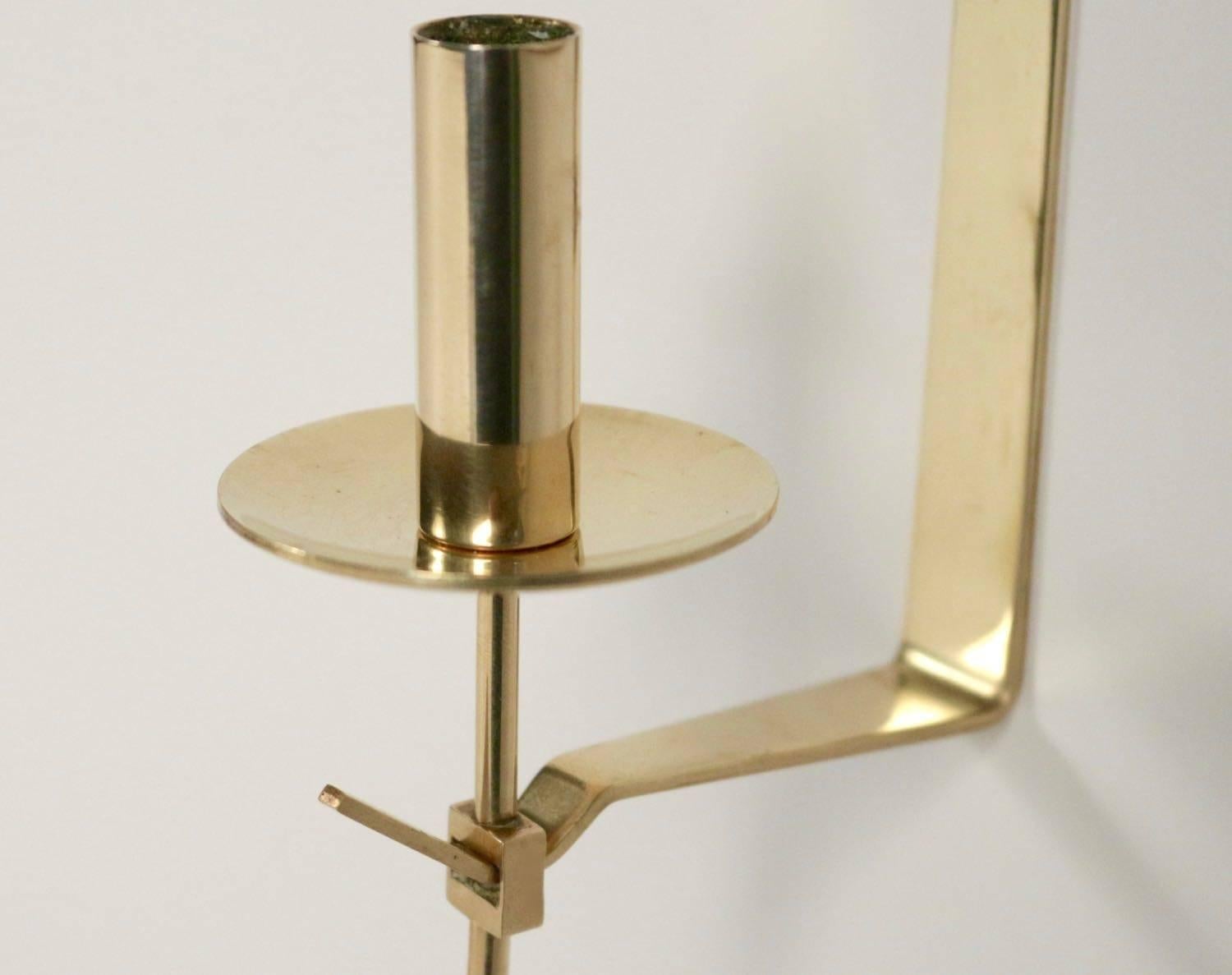 1960 Pair of candlesticks signed Pierre Forsell for Skultuna. In Good Condition In Saint-Ouen, FR