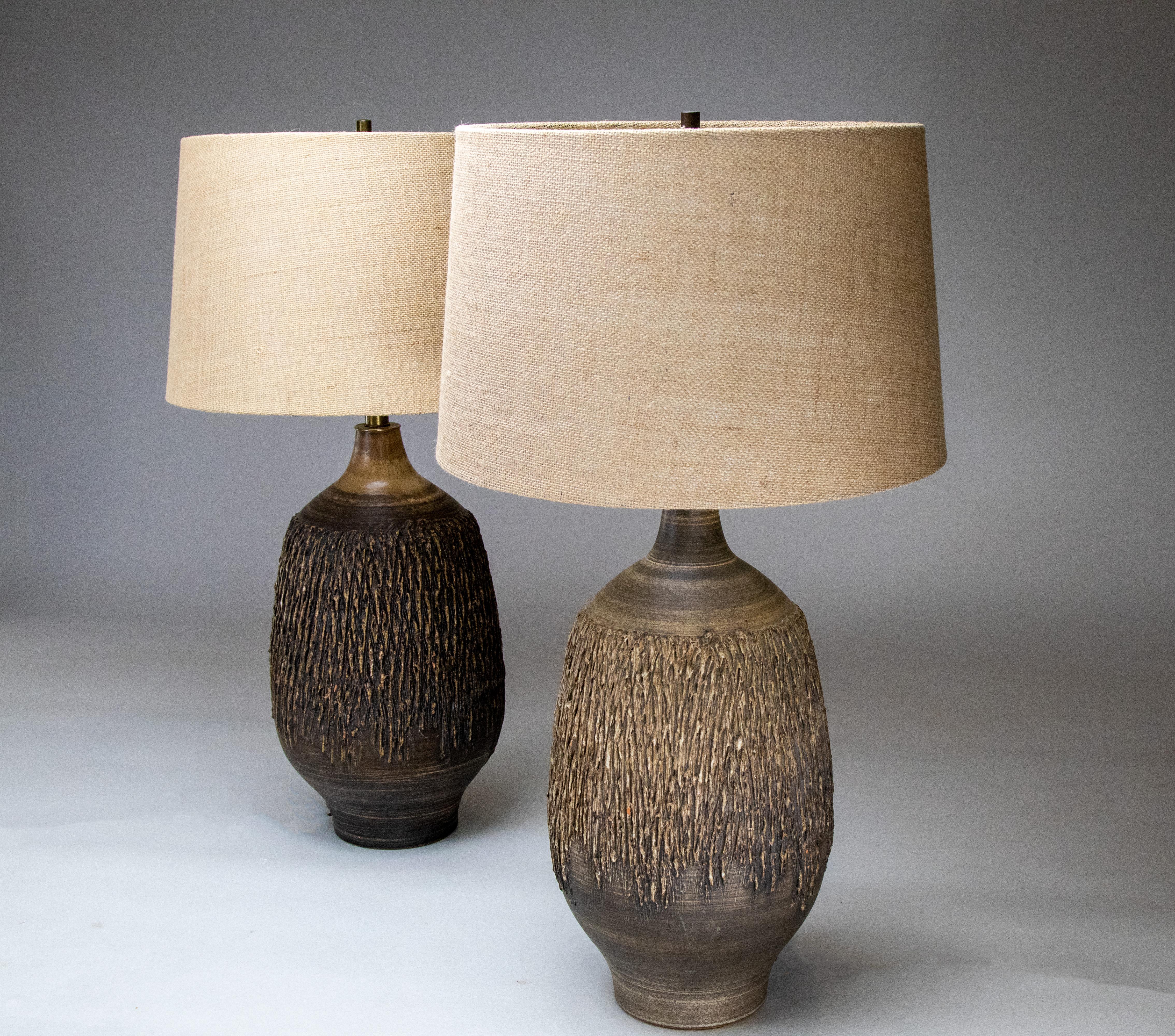 Pair of 1960s Sculptural Lamps Designed by Lee Rosen for Design Technics 2