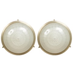 Pair of 1960s Sergio Mazza Petite 'Sigma' Wall or Ceiling Lights for Artemide