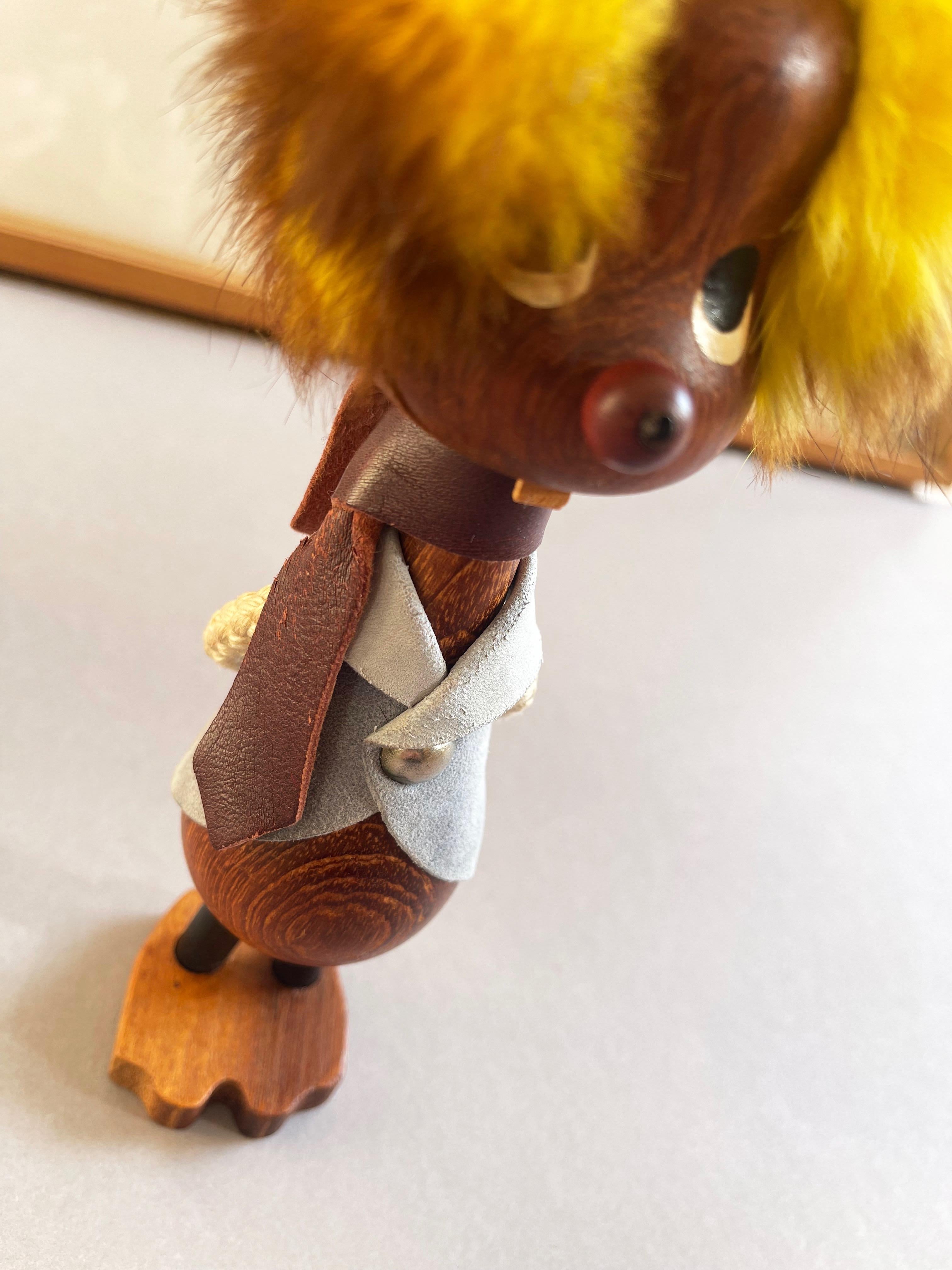 20ième siècle Paire de Trolls Sallingboe en teck à poils sauvages et dents de bouc, datant des années 1960, Danemark en vente