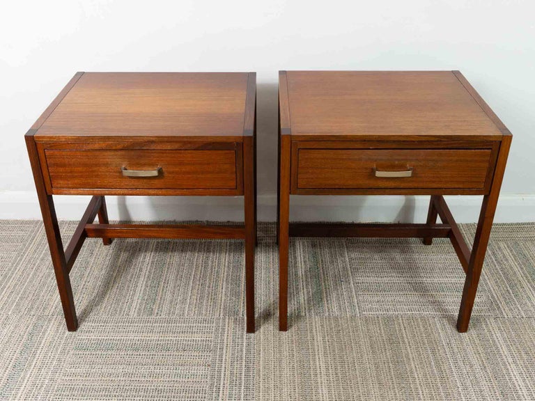 Pair of 1960s Single Drawer Walnut Bedside Tables Heals of London at