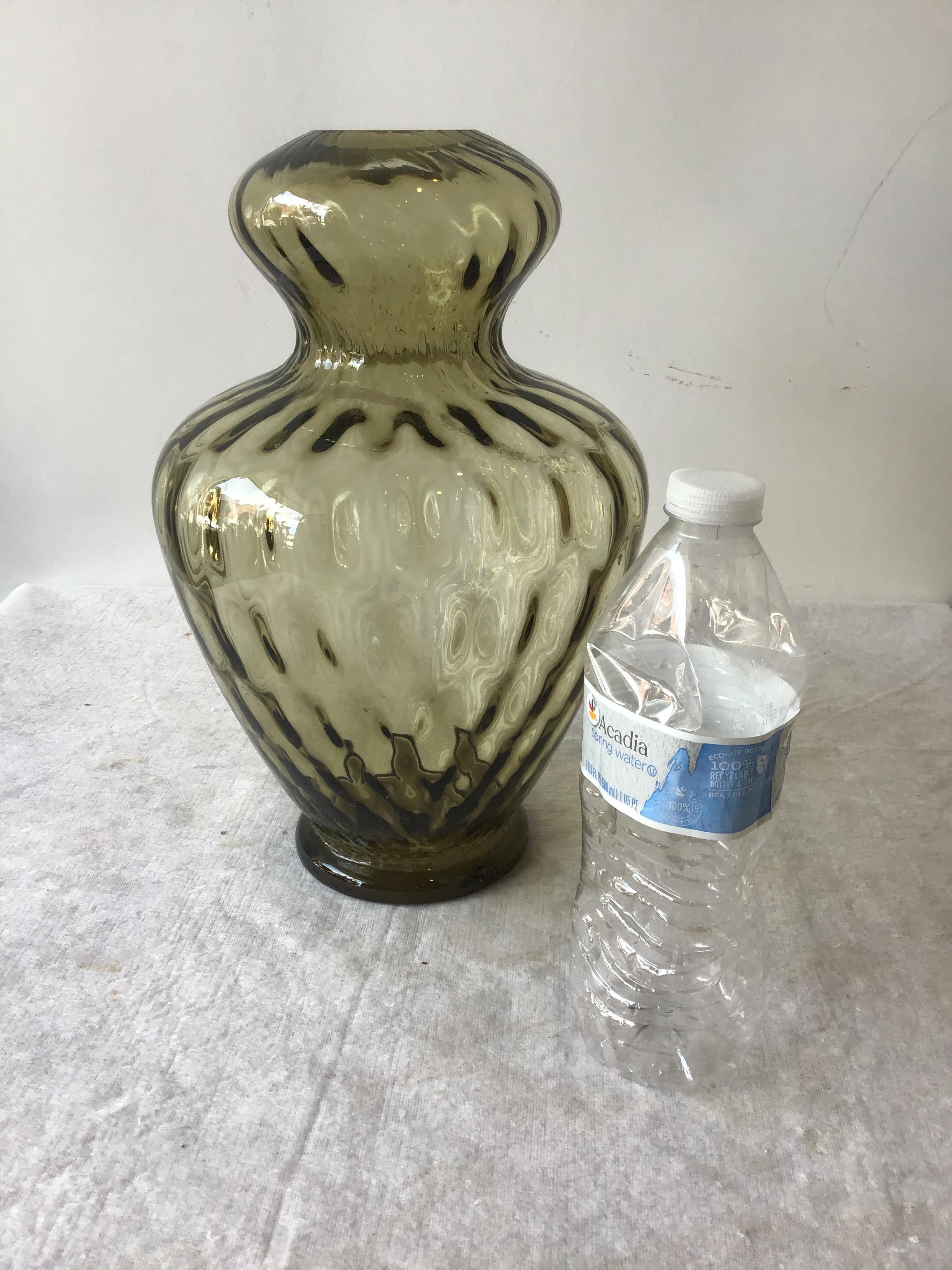 Pair of 1960s Smoked Olive Murano Lamps by Balboa In Good Condition For Sale In Tarrytown, NY