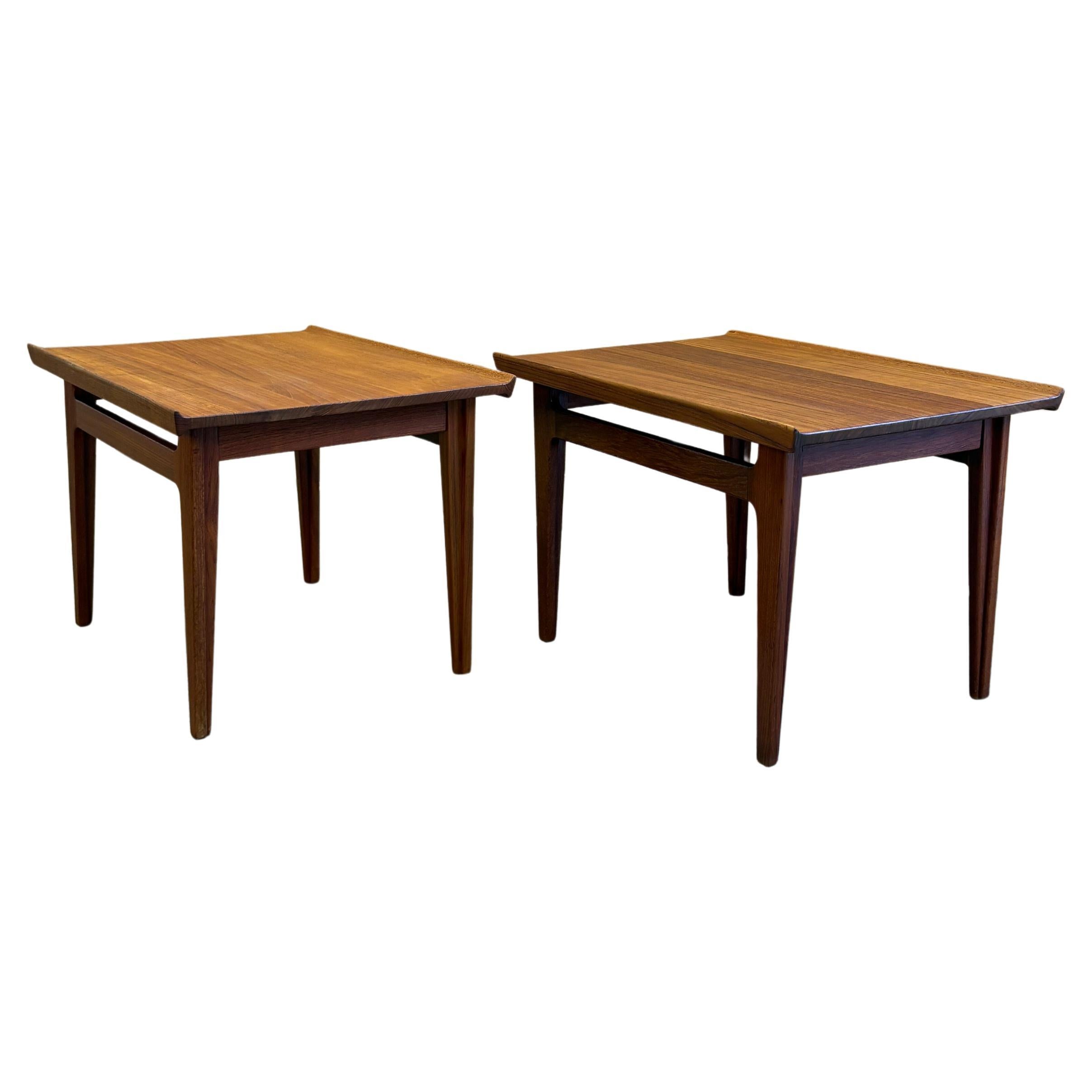 Pair of 1960s Solid Teak FD535 End Tables by Finn Juhl for France & Søn