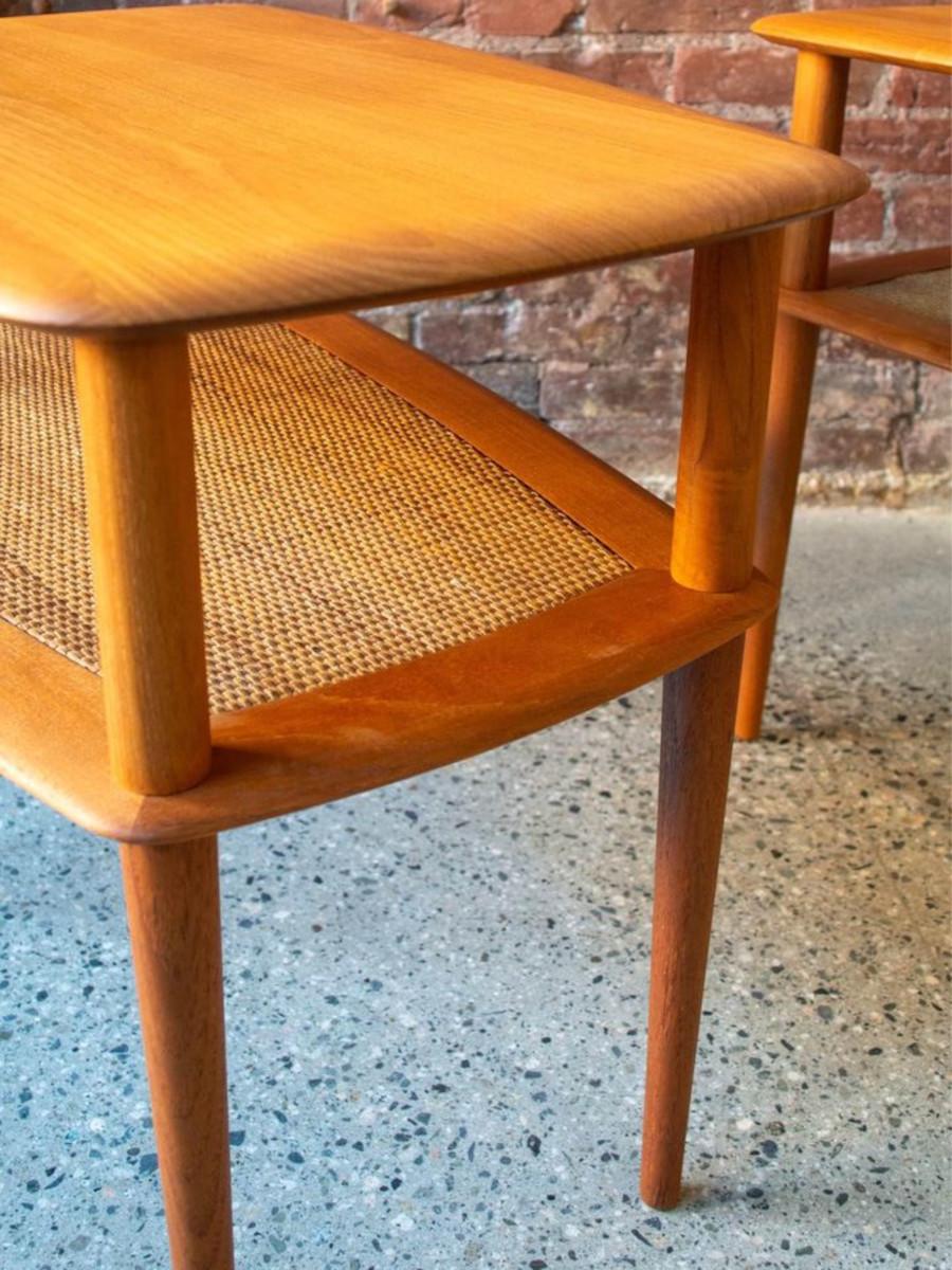 Mid-Century Modern Pair of 1960s Solid Teak Side  End Tables by Peter Hvidt For Sale