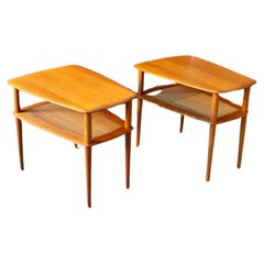 Pair of 1960s Solid Teak Side  End Tables by Peter Hvidt