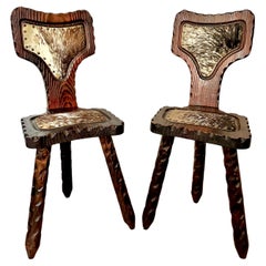 Pair Of 1960s Spanish Brutalist Stools