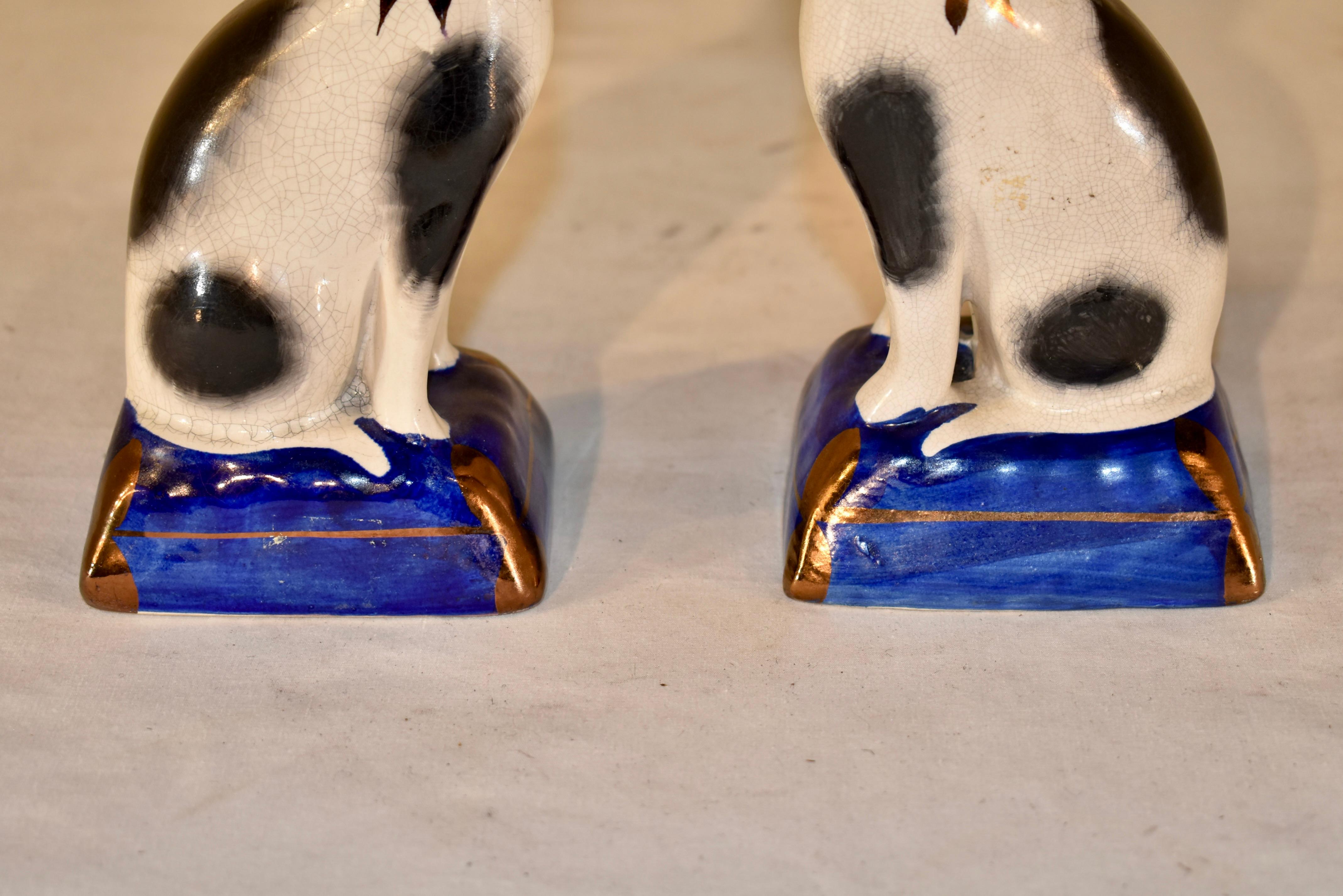 English Pair of 1960's Staffordshire Cat Figures