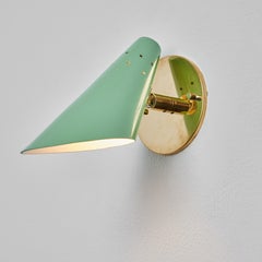 Pair of 1960s Stilux Milano Perforated Green Articulating Sconces