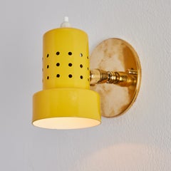 Pair of 1960s Stilux Milano Perforated Yellow Articulating Sconces